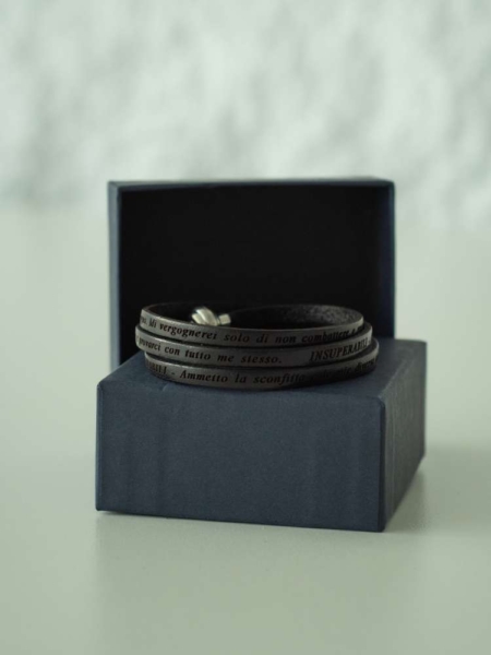 BRACCIALETTI ALL SEASONS - PELLE MOTTO - NERO UNISEX